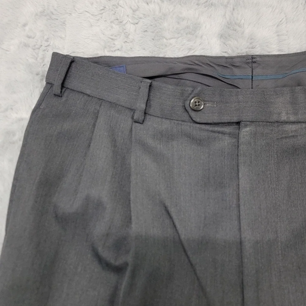 Brooks Brothers Pants Mens 36x32 Gray Wool Dress Pleated Classic Cuffed Canada